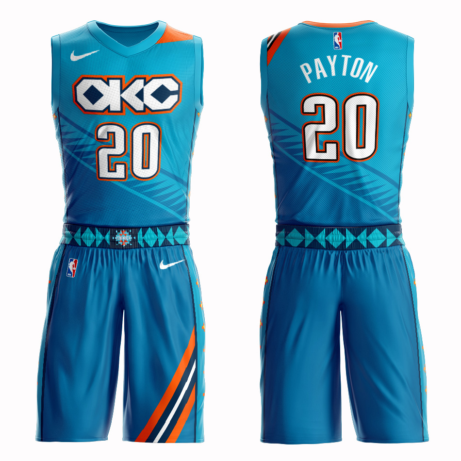 Customized 2019 Men Oklahoma City Thunder #20 Payton blue NBA Nike jersey->phoenix suns->NBA Jersey